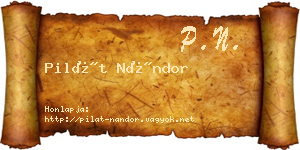 Pilát Nándor névjegykártya