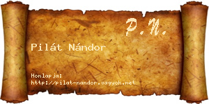 Pilát Nándor névjegykártya