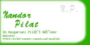 nandor pilat business card